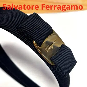 Ferragamo 페라가모 머리띠 바라 리본 블랙