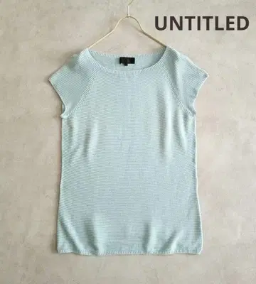 언타이틀 UNTITLED 빅 사이즈 코튼 소재 상의 스카이블루 44
