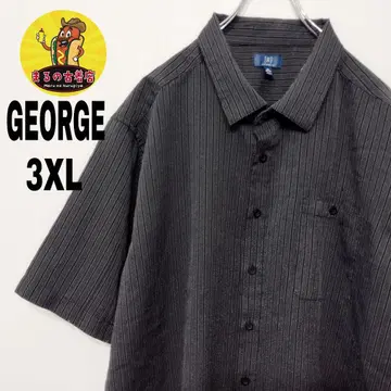 usa 구제 의류 GEORGE 반팔 버튼 셔츠 3XL 블랙 화이트
