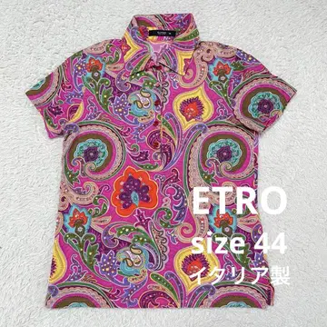 에트로 ETRO 새상품급 올 패턴 페이즐리 반팔 피케 셔츠 44