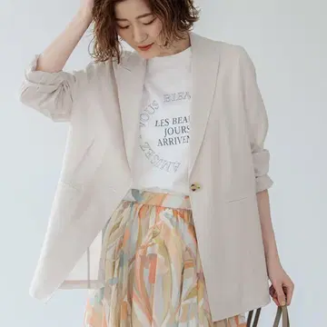 미사용급 23구 24SS 세탁 가능한 시어 매트 크로스 자켓 S 베이지