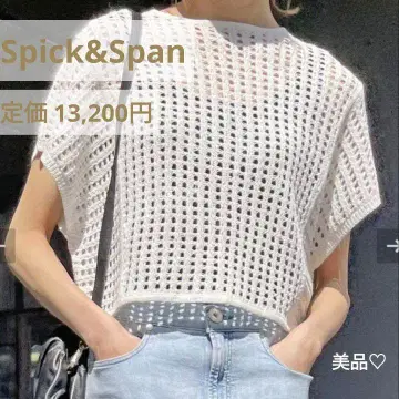 Spick&Span 메쉬 니트 반팔 상의 와시