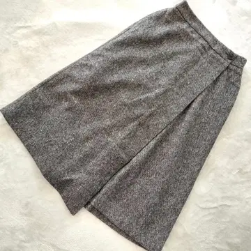 유니클로 JW Anderson 울 블렌드 랩스커트 다크 그레이 S
