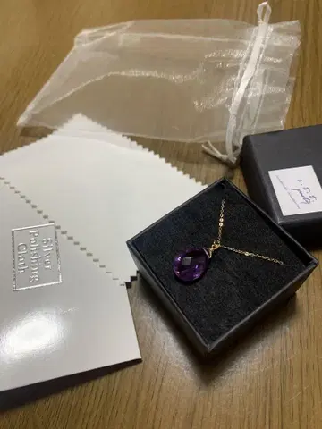 자수정 목걸이 골드 체인