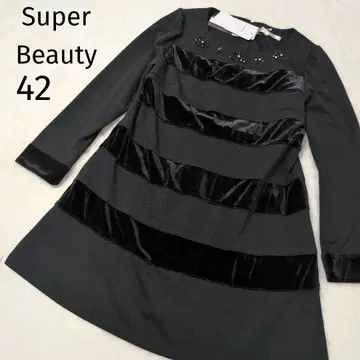 미사용 SuperBeauty 42 벨로아 튜닉 원피스 긴팔