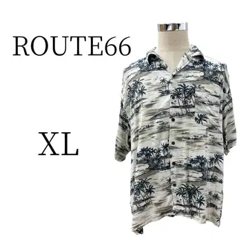 ROUTE66 루트 66 화이트 반팔 하와이안 셔츠 상의 XL(LL)