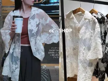 클라네 SHEER FLOWER LACE SHIRTS