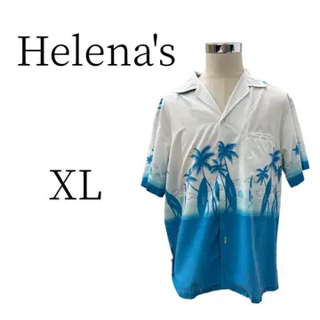 Helena's 헬레나즈 화이트 반팔 하와이안 셔츠 상의 XL(LL)