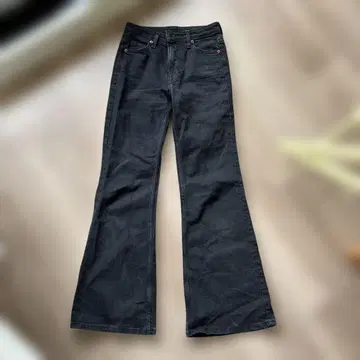 H&M 블랙 플레어 데님 하이웨스트 32
