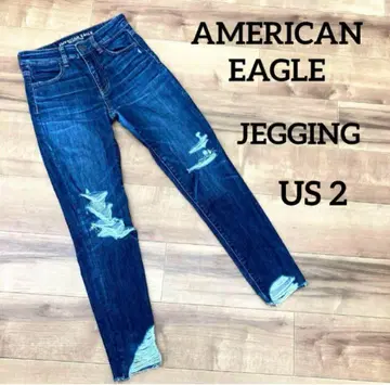AMERICAN EAGLE 제깅 데미지 크롭 US2