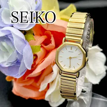 작동 손목시계 SEIKO 세이코 골드 옥타곤 새상품 배터리 E64