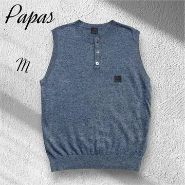 Papas 파파스 린넨 썸머 니트 베스트 그레이 M 린넨 100%