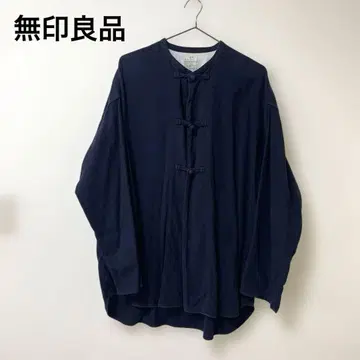 무인양품 차이나 셔츠 다크 네이비