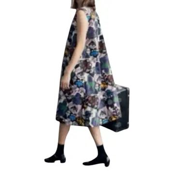 택 포함 새상품 UNIQLO 마리메꼬 슬리브리스 원피스 꽃무늬 플라워