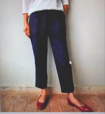 깔끔한 린넨 팬츠 네이비 허리밴딩