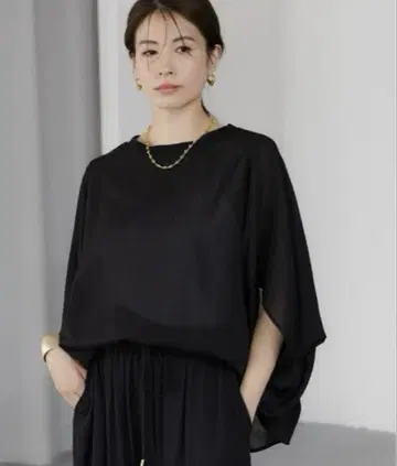 Elura 시어 멜란지 풀오버 블랙 M