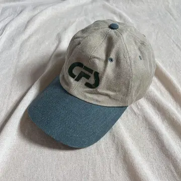 90s NISSUN CFS 기업 로고 캡 블루그린 베이지