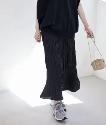 저널 스탠다드 미니 플리츠 셔링 스커트 38