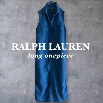 Ralph Lauren 데님 블루 린넨 롱 원피스