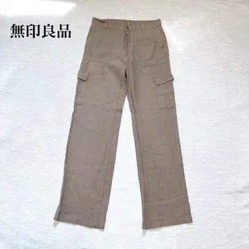 무인양품 린넨 카고 팬츠(61) 스트레이트 성인 여성 캐주얼 내추럴