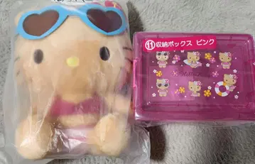 헬로키티 복권 일광화상 키티 봉제 인형, 수납 박스 세트