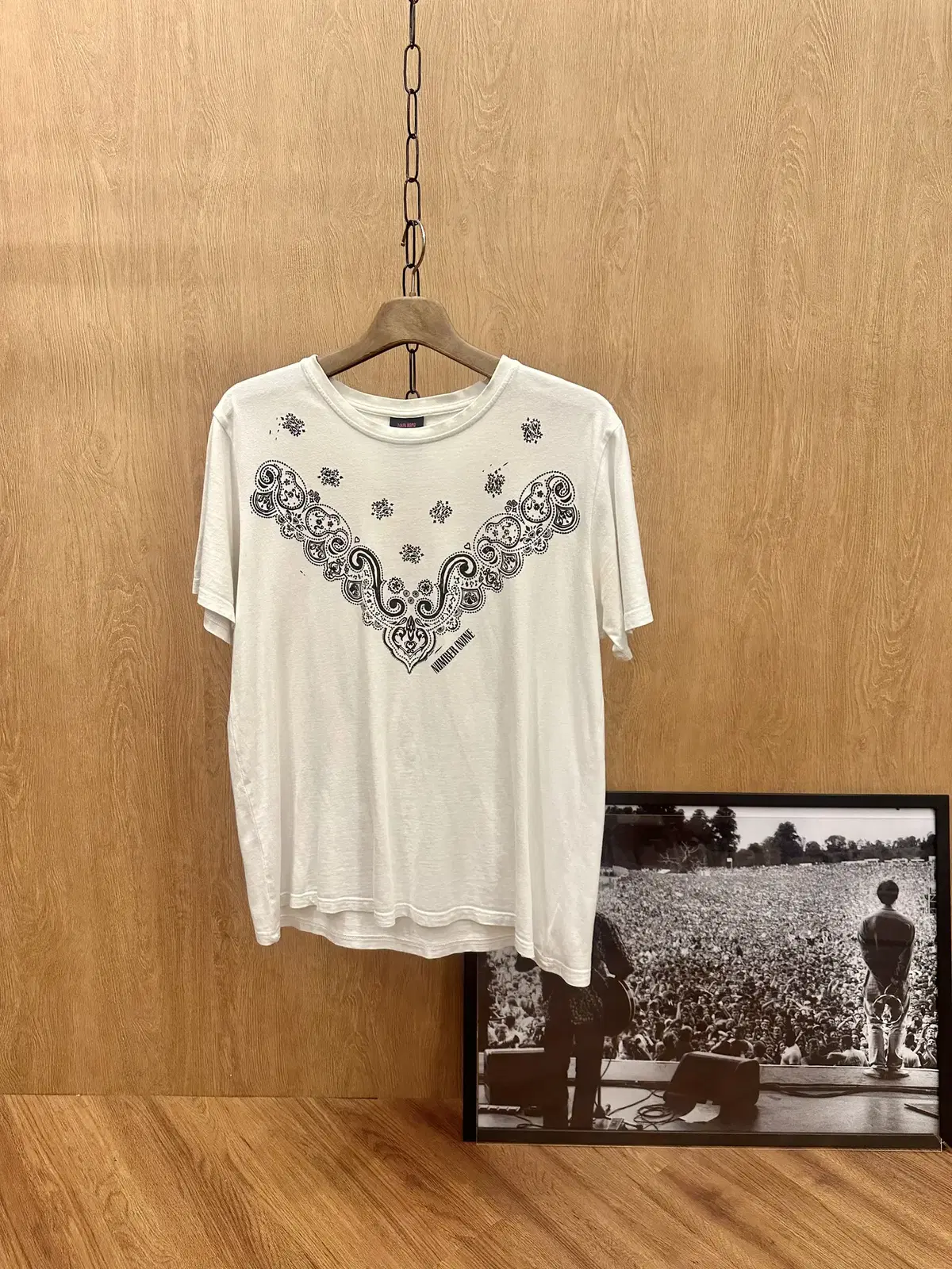 Marlboro Numbernine Short Sleeve T-Shirt Paisley Printing Back Logo Detail White
