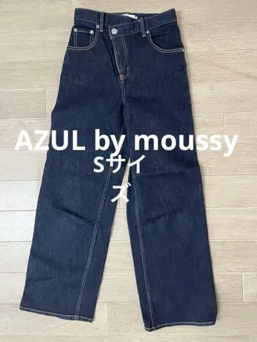 AZUL by moussy 다크 데님 와이드 레그 S 사이즈