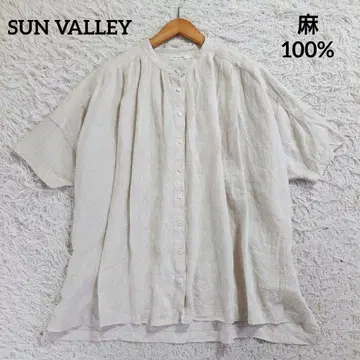 선 밸리 프렌치 린넨 와이드 셔츠 린넨 100% 돌먼 슬리브 M