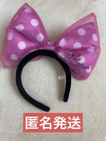 디즈니 머리띠 빅 리본 핑크 미니