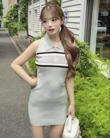 다리치 darich 로고 아메스리 니트 원피스 GRY