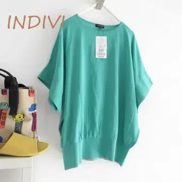 새상품 INDIVI 인디비 세탁 가능한 디자인 슬리브 루즈 니트
