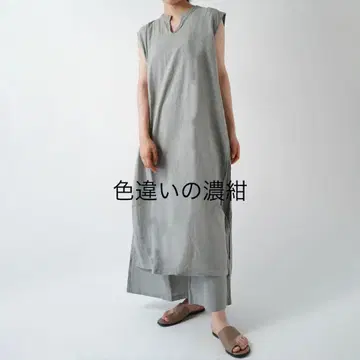 새상품급 젠 선생님의 일상복 얇은 옷 겹침 민소매 원피스