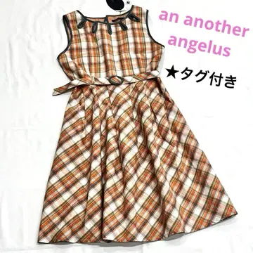 an another angelus 체크 슬리브리스 원피스
