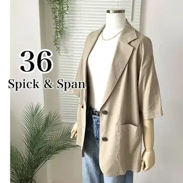 Spick & Span 레이온 린넨 하프 슬리브 자켓 반팔 36