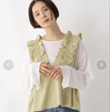 LEPSIM 드로스트 프릴 슬리브리스 블라우스 상의 롤리스