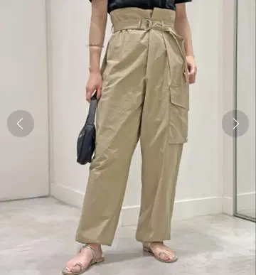 UNDECORATED 코튼 나일론 트위스트 팬츠 베이지 워크 팬츠