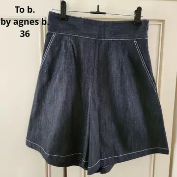 새상품급 To b. by agnes b. 다크 데님 숏팬츠 36