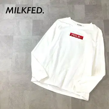 MILKFED. 박스 로고 자수 티셔츠 긴팔