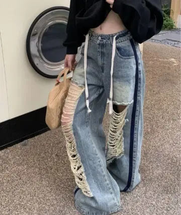 한국 데미지 오버 사이즈 데님