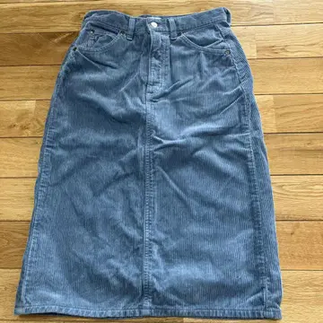 Lee 블루 코듀로이 타이트 스커트