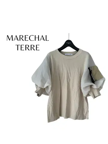 MARECHAL TERRE MA-1 벌룬 슬리브 티셔츠 베이지