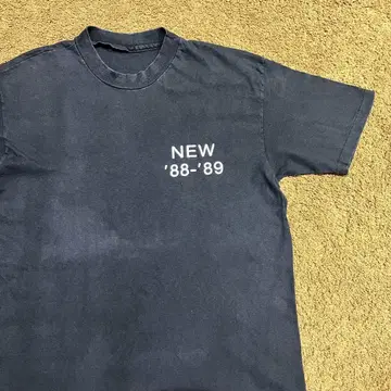 80s 페이드 구제 빈티지 티셔츠 NEW 88-89 소매 밑단 싱글