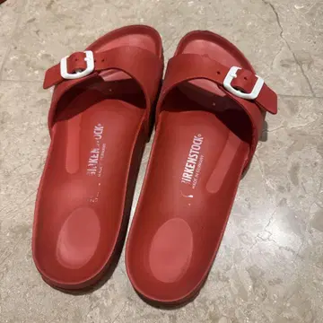 BIRKENSTOCK 레드 비치 샌들 38 eva