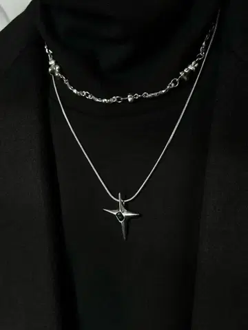 실버 별 모양 펜던트 목걸이