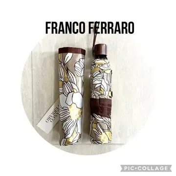 FRANCO FERRARO 꽃무늬 접이식 우산 미사용 골드