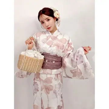 꽃무늬 유카타, 오비, 바스켓백 포함