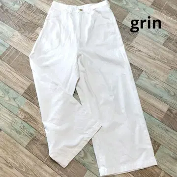 grin 그린 밑위 깊은 와이드 코튼 팬츠 새상품급