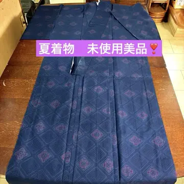 여름 기모노 단옷, 새틴, 순수 실크, 미사용 새상품급(^^)