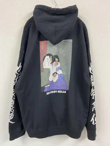 DELIVERY HELLS 지옥 특급 배송 플래그스태프 후드티 XL 블랙