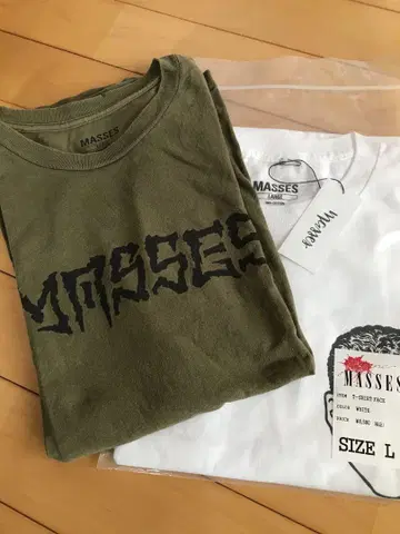 MASSES L 사이즈 티셔츠 중고품&미사용 새상품 2장 세트